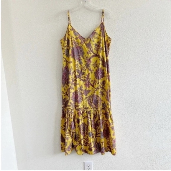 J. Crew Collection Tiered Cotton Poplin Floral Midi Dress Golden Paisley - Picture 6 of 9